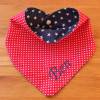Halstuch für Kinder rot dunkelblau Sterne mit Namen personalisiert / Kinderhalstuch / Babyhalstuch Bild 1