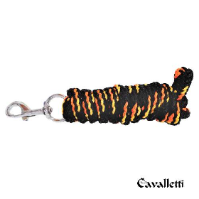 Führstrick, Anbindestrick schwarz orange goldfarben silberfarbener Karabiner Führstrick multicolor