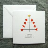 Minimalistische Weihnachtskarte - Sterne/Baum Bild 1