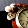 Armbanduhr, Wickeluhr, Uhr, Damenuhr, Lederuhr, Vintage-Stil,carpe diem, Zuchtperlen,Auswahl Bild 5