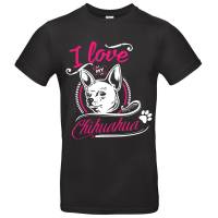 T-Shirt, Frontdruck, I Love my Chihuahua, weiß, schwarz, weiß neonpink, schwarz neonpink, XS-5XL, Unisex, Bild 1
