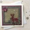 Weihnachtskarte Nostalgie mit Poinsettia und Reh MERRY CHRISTMAS Bild 2