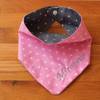Halstuch für Kinder rosa grau Sterne mit Namen personalisiert / Kinderhalstuch / Babyhalstuch Bild 1