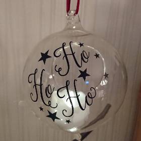 Glaskugel "HoHoHo" aus der Manufaktur Karla