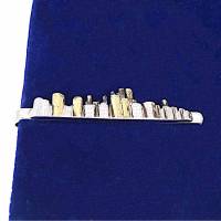 Vintage Krawattenhalter Skyline, Sterlingsilber bicolor Bild 1