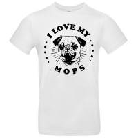 T-Shirt, "I Love my Mops", weißes Shirt Bild 1