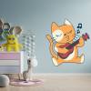 Liebevolles Wandtattoo Music Cat  für das Kinderzimmer, Spielzimmer,konturgeschnitten in 11 Größen ab 23 cm B x 30 cm H Bild 2