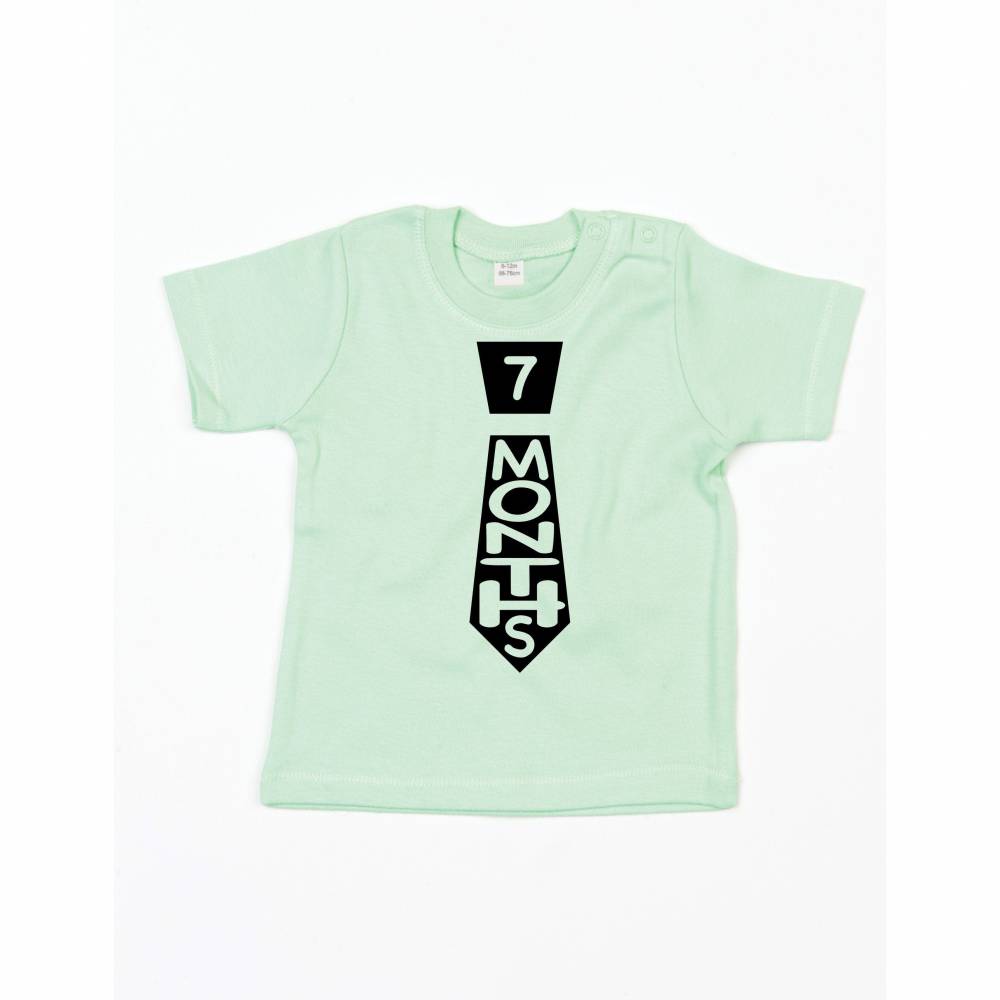 Baby T-Shirt, Meilenstein T-Shirt, sieben alt, Monate Junge