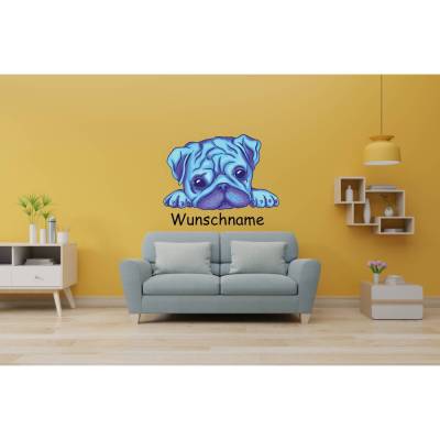 Super Wandtattoo Baby Hund für das Kinderzimmer, Spielzimmer konturgeschnitten in 11 Größen ab 30 cm B x 20 cm H