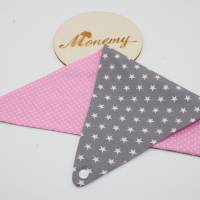 Halstuch für Kinder grau Sterne rosa mit Namen personalisiert / Babyhalstuch / Kinderhalstuch Bild 6