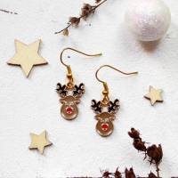Weihnachtliche Ohrringe Rentiere • Ohrhänger | Ohrschmuck | Weihnachten Bild 2
