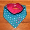 Halstuch für Kinder türkis Sterne pink mit Namen personalisiert / Kinderhalstuch / Babyhalstuch Bild 1