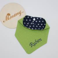 Halstuch für Kinder grün blau mit Namen personalisiert / Kinderhalstuch / Babyhalstuch Bild 3
