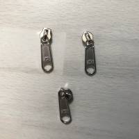 Metallisierter Endlosreißverschluss inkl. 3 Zippern schmal schwarz - Spirale silber Bild 3