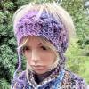 Stirnband Zopfmuster Blau Rosé Hellpetrol Lila- Violett Farbverlauf Wolle handgestrickt Hippie- Style Kopfumfang 52 cm Bild 6
