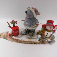 Weihnachtsdeko - Maus auf Ski - Geldgeschenk zu Weihnachten oder für den für Wintersport - Geschenkidee Bild 2
