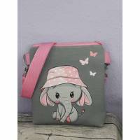Umhängetasche für Kinder, Kindertasche Elefant grau Bild 1