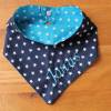 Halstuch für Kinder dunkelblau türkis Sterne mit Namen personalisiert / Kinderhalstuch / Babyhalstuch Bild 1
