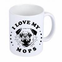 Kaffeetasse, "I love my Mops", Mopsliebhaber, Geschenkartikel, Hundeliebhaber, Hundebesitzer Bild 1