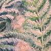 Frosted fern and falling leaves - Acrylbild mit Farn und fallenden Blättern, versehen mit irisierendem Glitter Bild 3