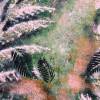 Frosted fern and falling leaves - Acrylbild mit Farn und fallenden Blättern, versehen mit irisierendem Glitter Bild 4