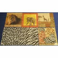 6 Servietten / Motivservietten  Afrika Motive / Löwe / Giraffe / Elefant / Zebra Mix 16 Bild 1