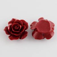 großer Rosencabochon, Klebeperle, rote Rose,  36x12 mm Bild 1