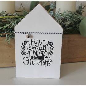 Holzhäuschen, Dekohäuschen "merry little Christmas" aus der Manufaktur Karla