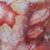 FROSTED AUTUMN LEAVES -  abstraktes Acrylbild mit Blättern, versehen mit irisierendem Glitter Bild 4