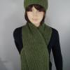 Mütze und Schal Set aus Alpaka und Kid-Mohair grün Bild 3