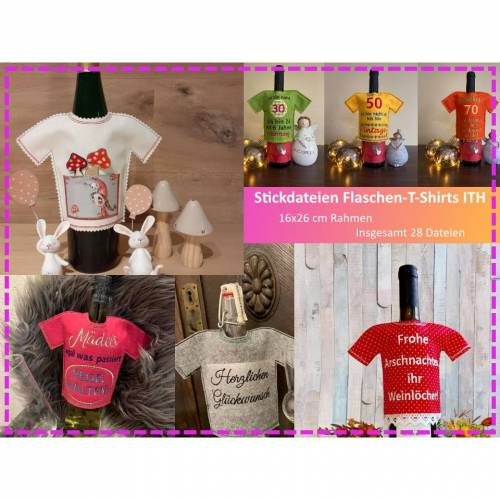 Stickdateien Flaschen-T-Shirt ITH
