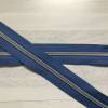 Metallisierter Endlosreißverschluss breit jeansblau hell - Spirale silber Bild 3