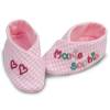 Babyschuhe rosa kariert mit Namen personalisiertes Taufgeschenk Geschenk zur Geburt für Mädchen Bild 1
