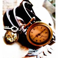 Armbanduhr, Wickeluhr, Lederuhr, echt Leder, Wickeluhr, Vintage-Stil, römische Zahlen, Uhr, Quarzuhr,Damenuhr,Schnallenverschluss, U77 Bild 1