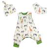 Baby Mädchen Jungen Unisex Mitwachs-Strampler optional mit Wickelöffnung "Giraffen & Zebras" Gr. 50-56 und 62-68 Bild 5