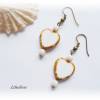 1 Paar Ohrhänger mit Herz - Ohrringe,Ohrhaken - Geschenk Hochzeit - verspielt,romantisch,bronze Bild 2