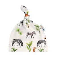 Baby Jungen Mädchen Unisex Knotenmütze Zipfelmütze "Giraffen & Zebras" Geschenk Geburt Sommer Bild 1