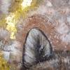 BABY WOLF -  abstraktes Acrylbild mit goldfarbigem Blattmetall auf Leinwand Bild 3