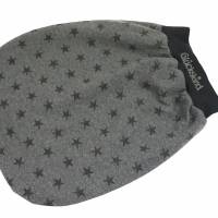 Schlafsack Sterne dunkelgrau Strampelsack Pucksack Sommerschlafsack für Babys mit Namen - personalisiertes Geschenk Baby Bild 1