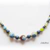 Harmonisch kurze Halskette, Glasperlenkette - modern,trendy,modisch,einzigartig - blau,apfelgrün Bild 3
