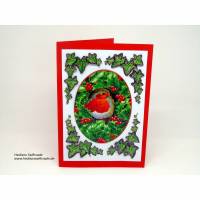 3-D-Weihnachtskarte mit #Vogel im Efeu Bild 1
