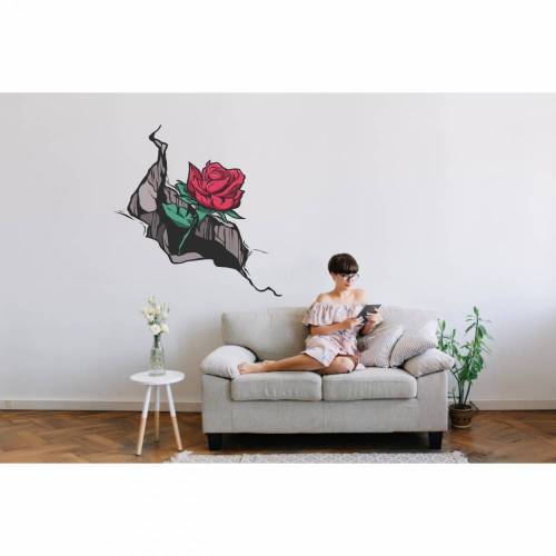 Tolles Wandtattoo Roses on Wall konturgeschnitten in 6 Größen ab 35 cm x 30 cm