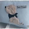 Kissen 30cmx40cm hellblau/weiß Hund mit Halstuch, personalisierbar Bild 2