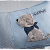 Kissen 30cmx40cm hellblau/weiß Hund mit Halstuch, personalisierbar Bild 3
