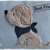 Kissen 30cmx40cm hellblau/weiß Hund mit Halstuch, personalisierbar Bild 5