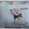 Kissen 30cmx40cm hellblau/weiß Hund mit Halstuch, personalisierbar Bild 7