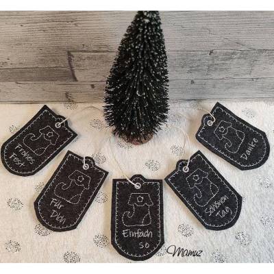 * Geschenk Anhänger mit Stiefel Motiv ITH *  6 x Stickdateien für 10 x 10 Rahmen