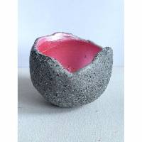 Beton Deko Teelichthalter/Windlicht Rosa/Granit 8 cm Durchmesser Bild 1