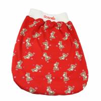 Schlafsack Hase Häschen rot Strampelsack Pucksack Sommerschlafsack für Babys mit Namen - personalisiertes Geschenk Baby Bild 1