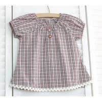 Kinder-Shirt - 98/104 karierte Bluse für Mädchen, Retro-Charme Bild 2